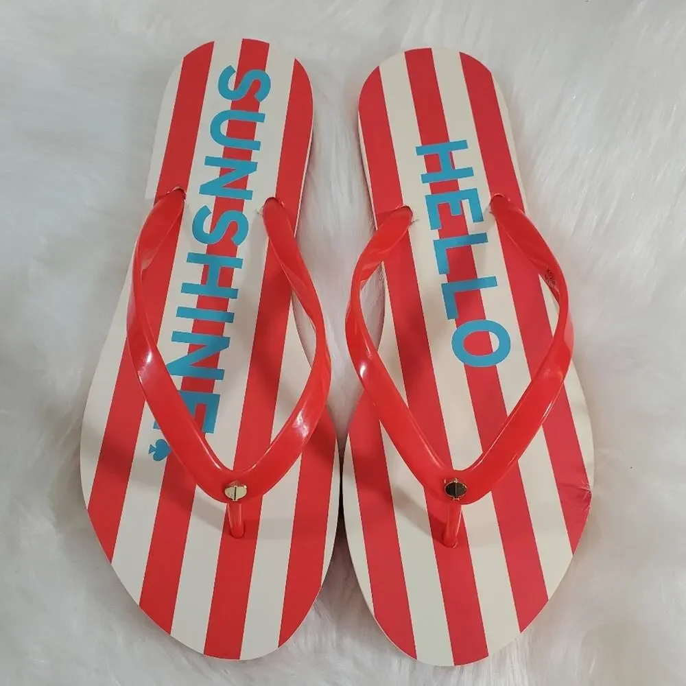 MSRP $48 Kate Spade Size 11 Feldon Tamarillo Printed Footbed Flip Flops